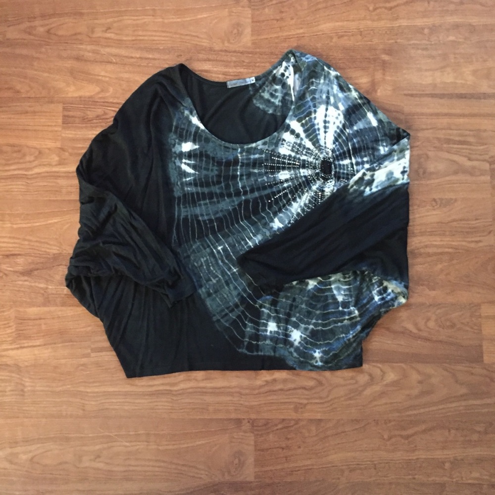 Casual Freedom tie dye top with rhinestone detail